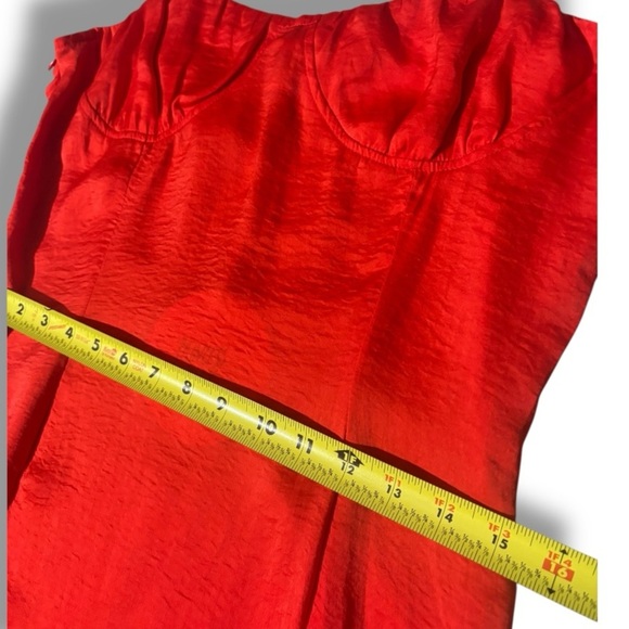 Princess Polly Charm Mini Dress in red Satin Lightweight Bodycon Skinny Straps - Picture 6 of 16